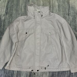 Royalty For Me NWT Lilac Light Purple Faux Leather Hooded Jacket Size Large